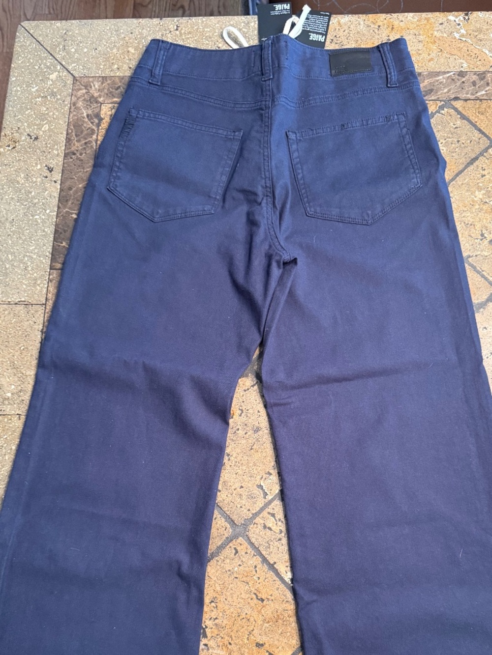 NWT Paige Ari Pants with Waistband Tie Navy Blue Size 29
